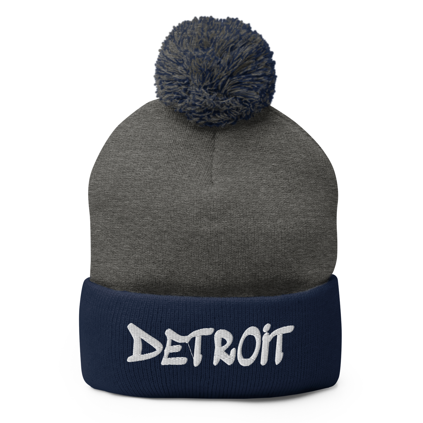 'Detroit' Pom-Pom Beanie (Tag Font)