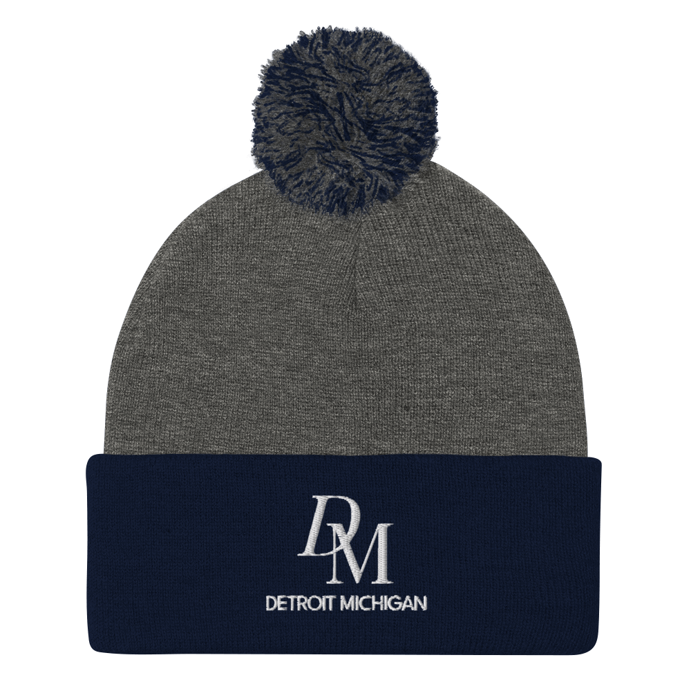 'DM Detroit Michigan' Pom-Pom Beanie