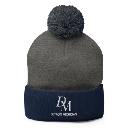 'DM Detroit Michigan' Pom-Pom Beanie