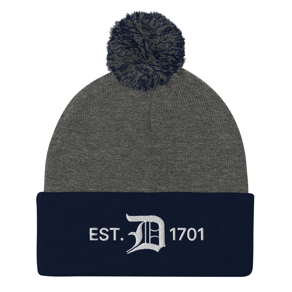 Detroit 'EST. 1701' Pom-Pom Beanie (w/ Old English 'D')