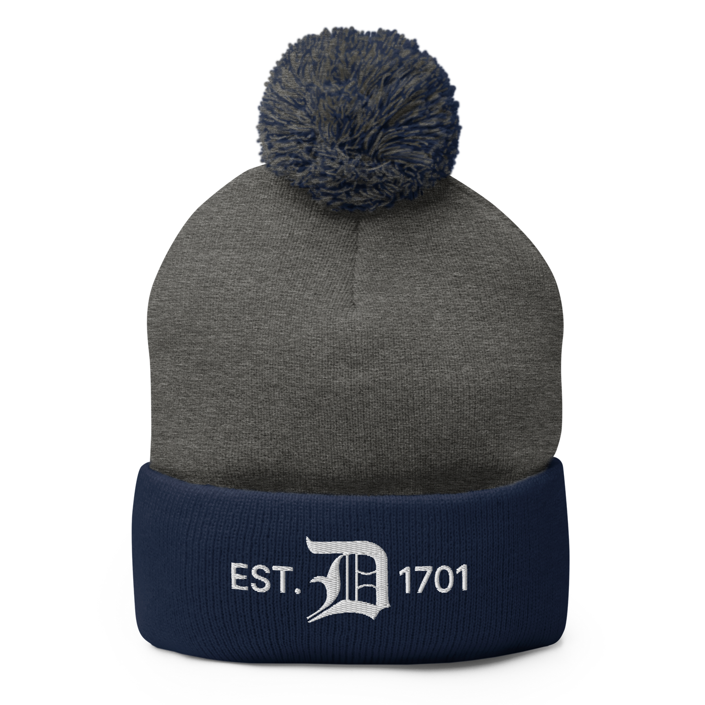 Detroit 'EST. 1701' Pom-Pom Beanie (w/ Old English 'D')