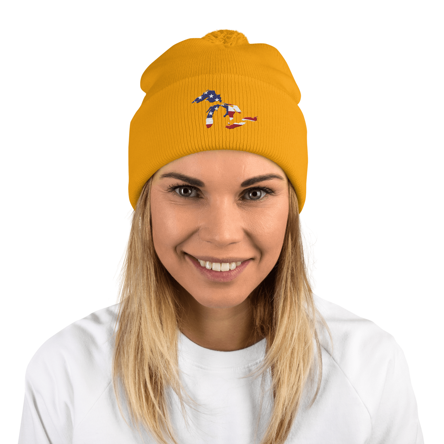 Great Lakes Pom-Pom Beanie (Patriotic Edition)