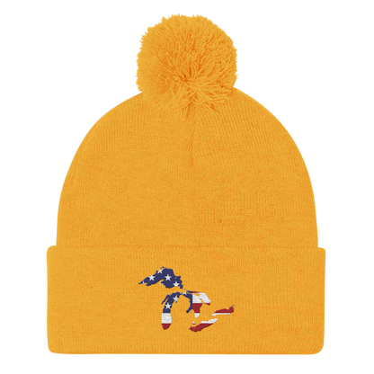 Great Lakes Pom-Pom Beanie (Patriotic Edition)