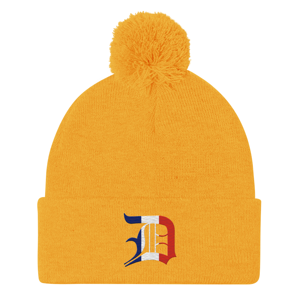 Detroit 'Old English D' Pom-Pom Beanie (French Edition)