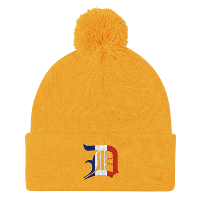 Detroit 'Old English D' Pom-Pom Beanie (French Edition)