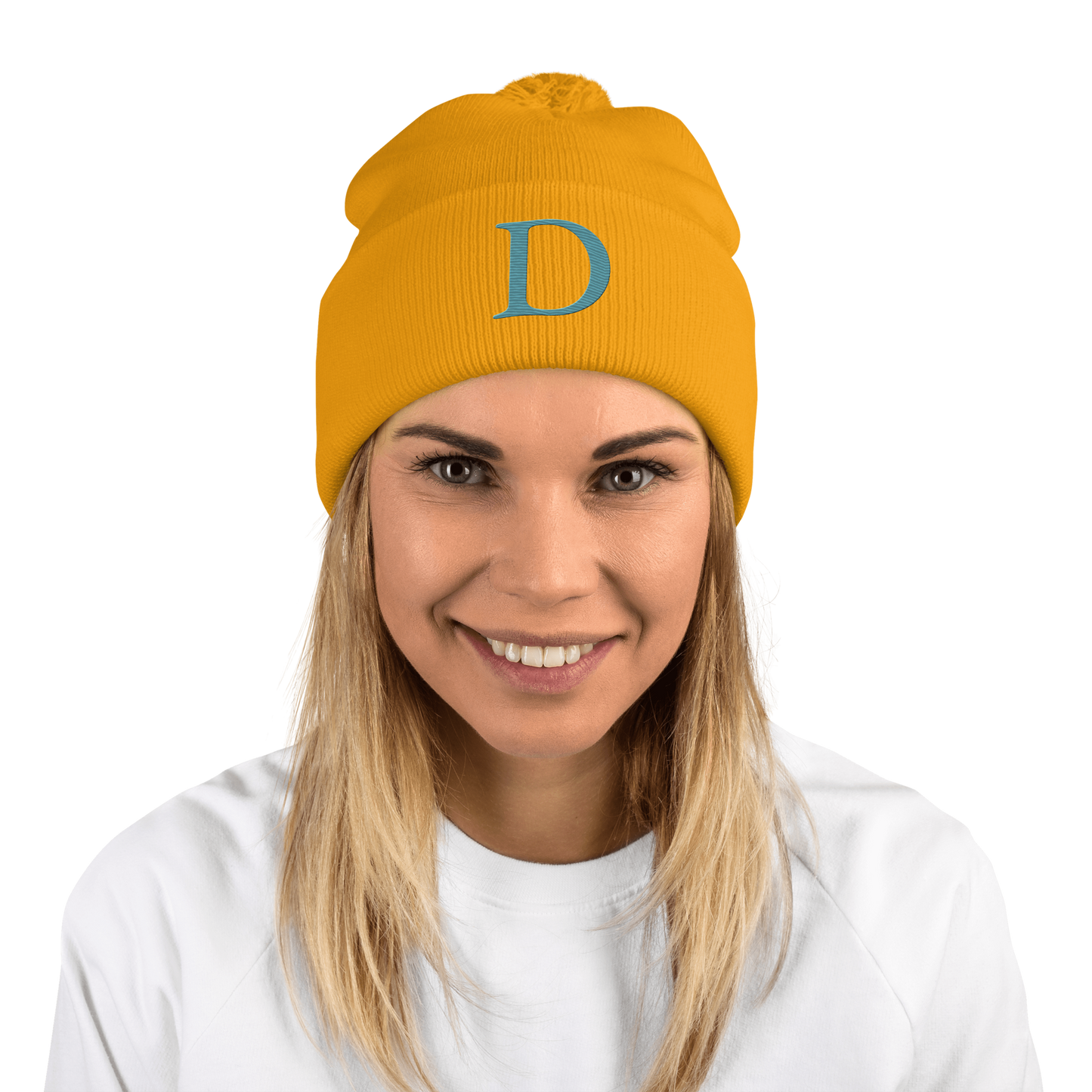 Detroit 'Old French D' Pom-Pom Beanie (Huron Blue)