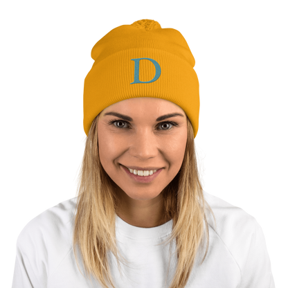 Detroit 'Old French D' Pom-Pom Beanie (Huron Blue)