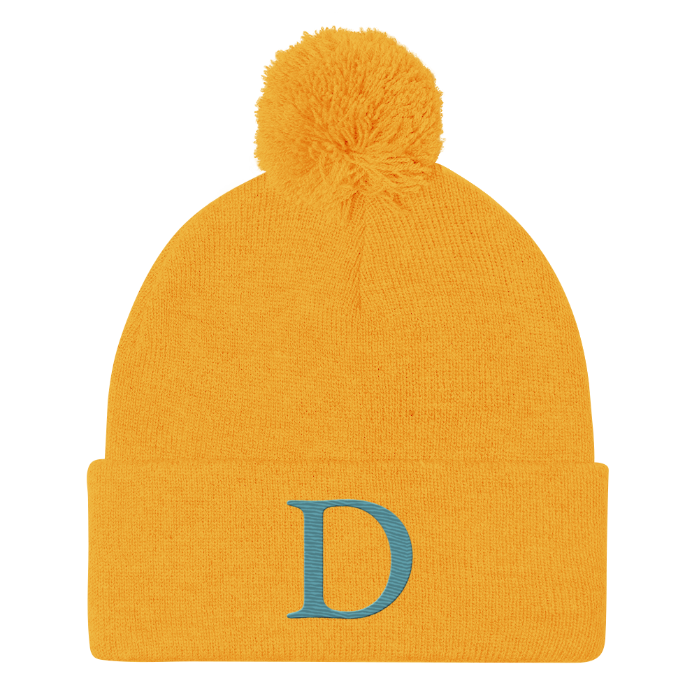 Detroit 'Old French D' Pom-Pom Beanie (Huron Blue)