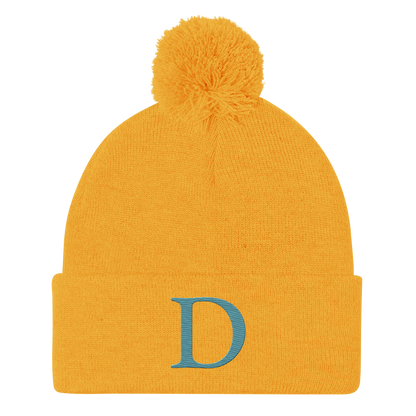 Detroit 'Old French D' Pom-Pom Beanie (Huron Blue)