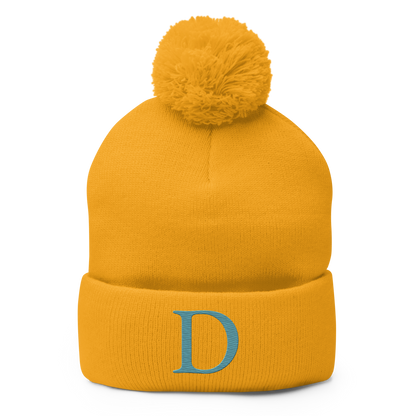 Detroit 'Old French D' Pom-Pom Beanie (Huron Blue)