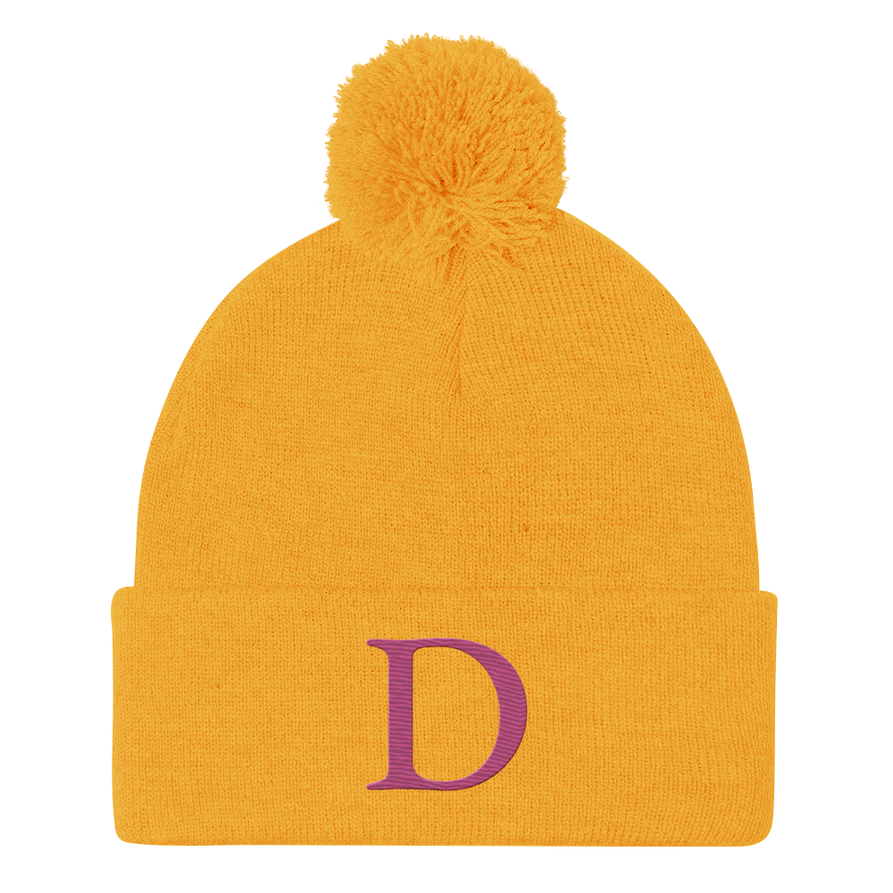 Detroit 'Old French D' Pom-Pom Beanie (Apple Blossom Pink)