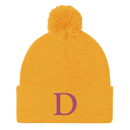 Detroit 'Old French D' Pom-Pom Beanie (Apple Blossom Pink)