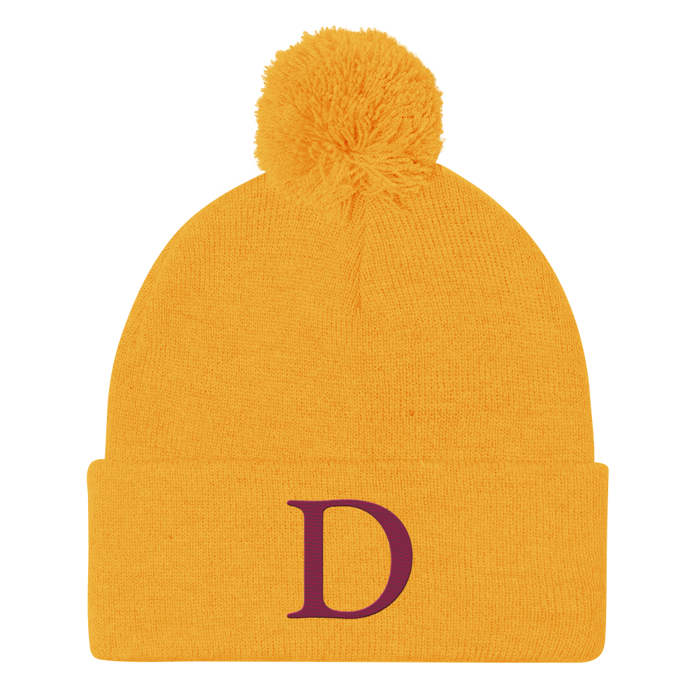 Detroit 'Old French D' Pom-Pom Beanie (Ruby Red)