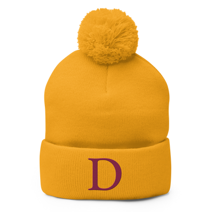 Detroit 'Old French D' Pom-Pom Beanie (Ruby Red)