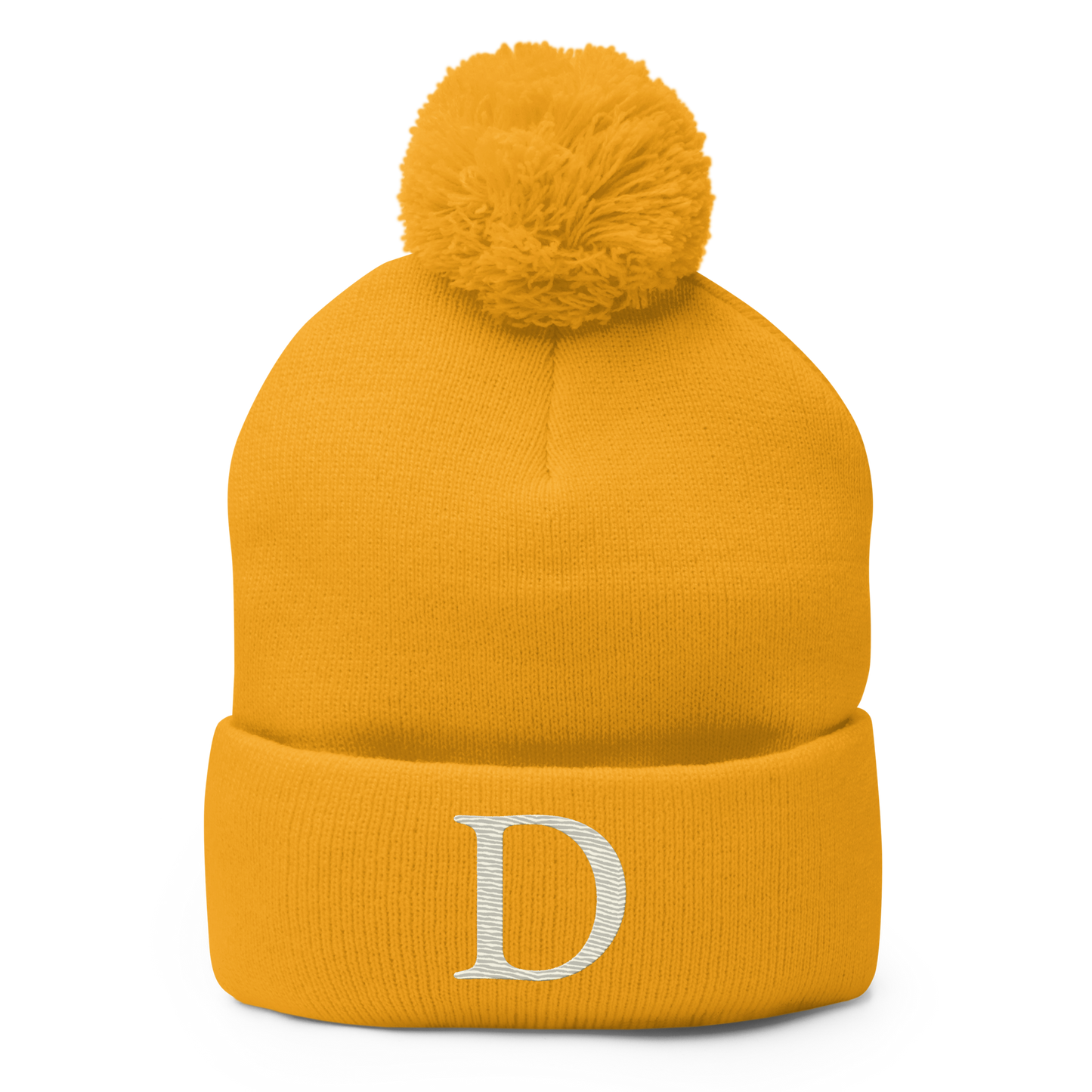 Detroit 'Old French D' Pom-Pom Beanie (Ivory White)