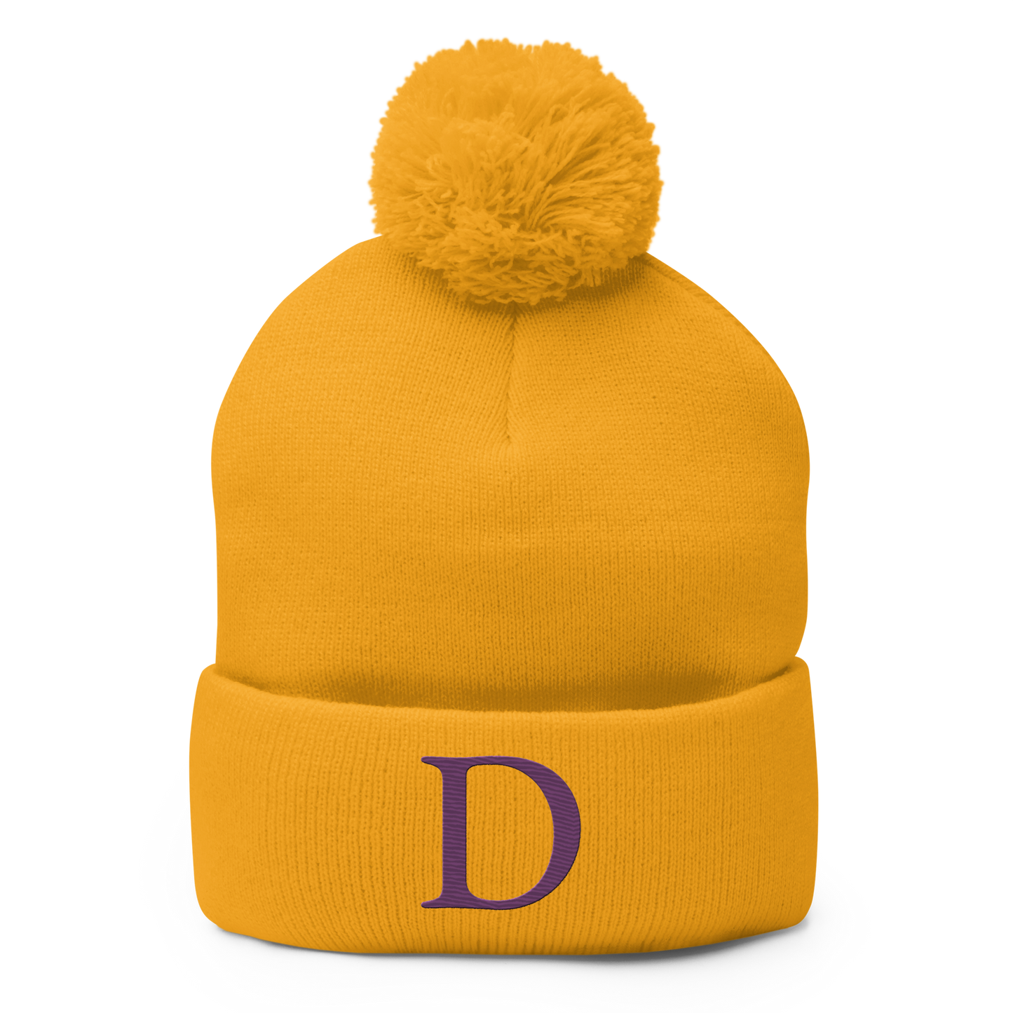 Detroit 'Old French D' Pom-Pom Beanie (Plum)