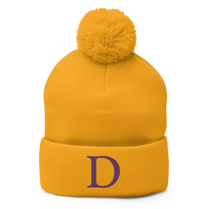 Detroit 'Old French D' Pom-Pom Beanie (Plum)