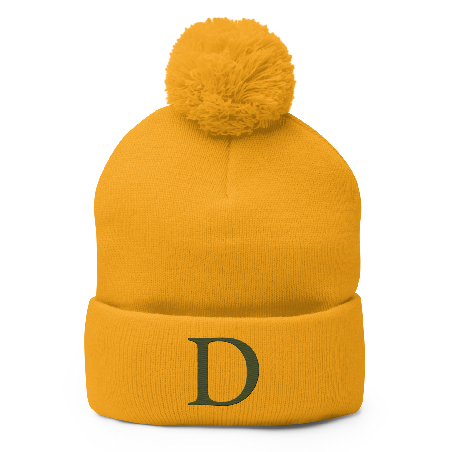 Detroit 'Old French D' Pom-Pom Beanie (Army Green)