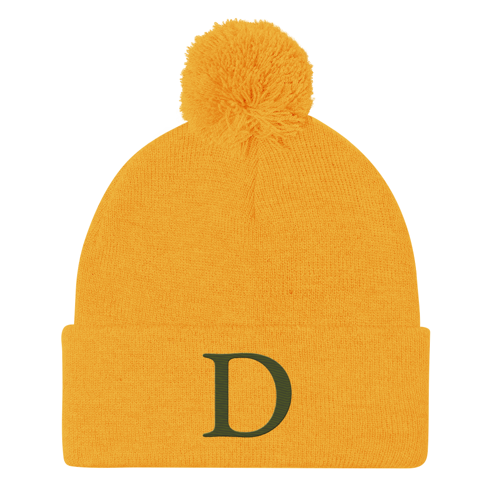 Detroit 'Old French D' Pom-Pom Beanie (Army Green)