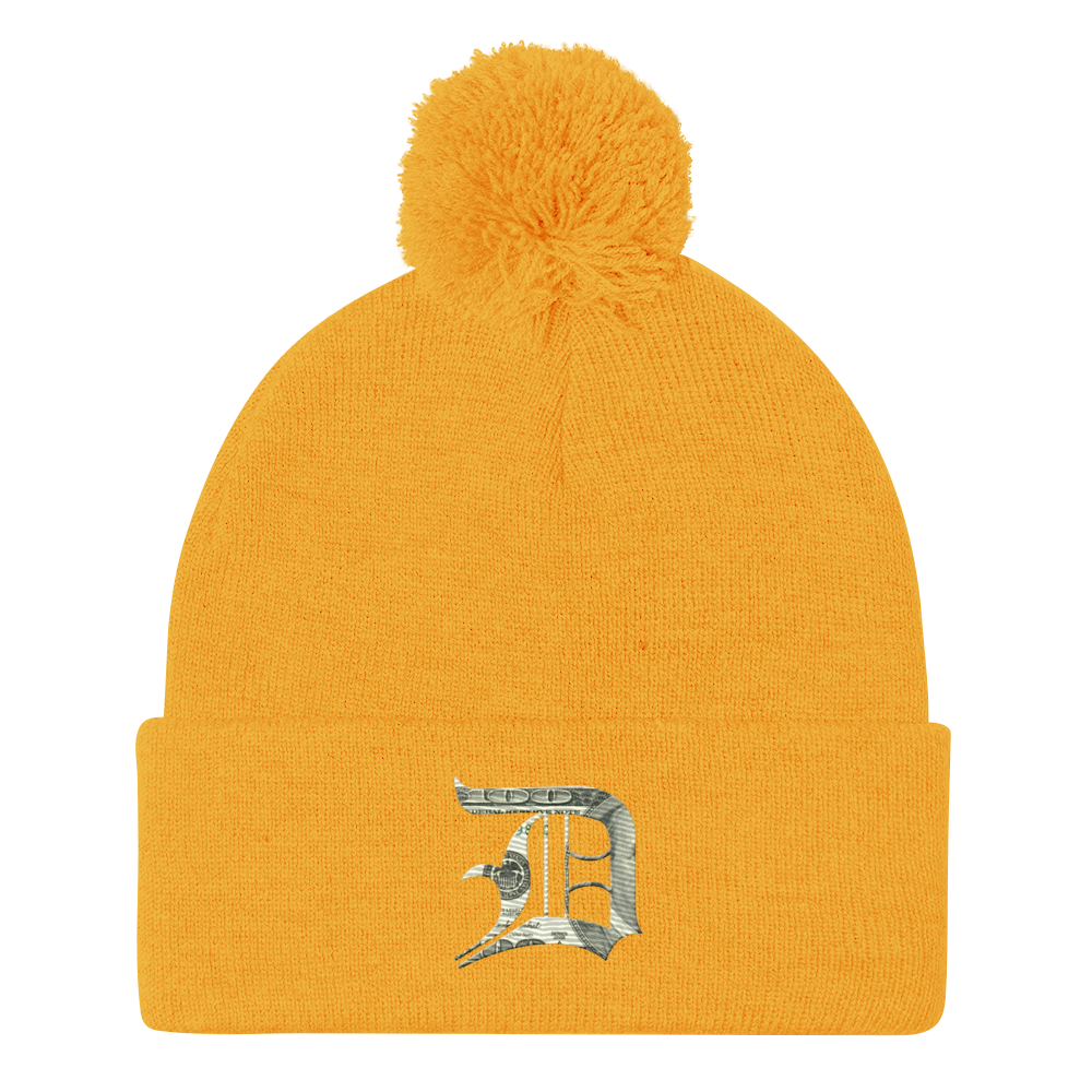 Detroit 'Old English D' Pom-Pom Beanie (Benjamins Edition)