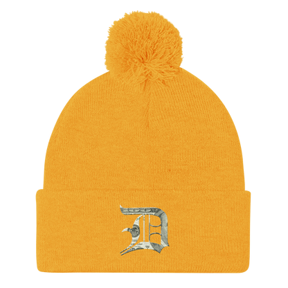 Detroit 'Old English D' Pom-Pom Beanie (Benjamins Edition)