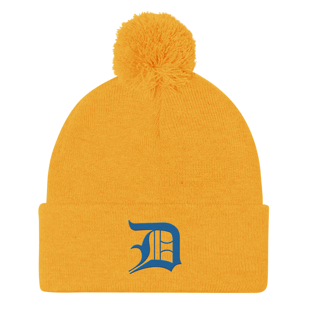 Detroit 'Old English D' Pom-Pom Beanie (Azure)