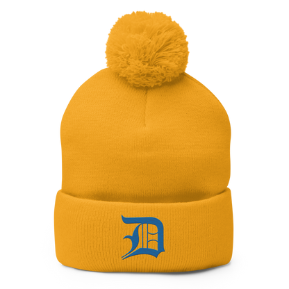 Detroit 'Old English D' Pom-Pom Beanie (Azure)