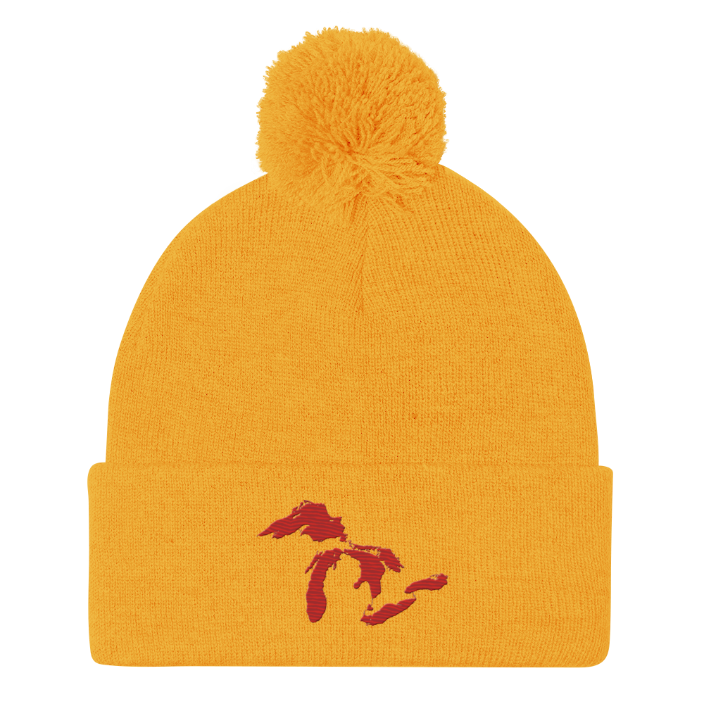 Great Lakes Pom-Pom Beanie (Aliform Red)