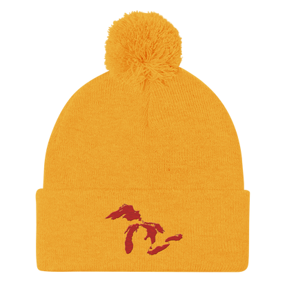 Great Lakes Pom-Pom Beanie (Aliform Red)