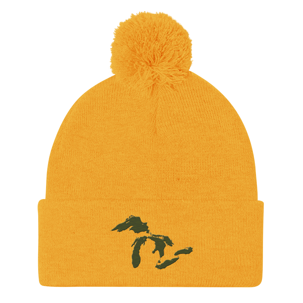 Great Lakes Pom-Pom Beanie (Army Green)