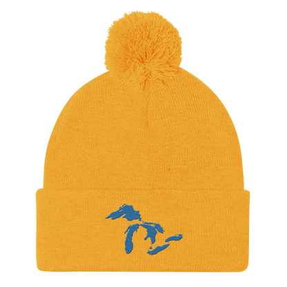 Great Lakes Pom-Pom Beanie (Superior Blue)