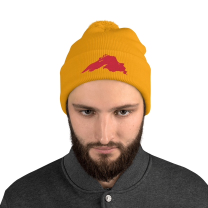 Lake Superior Pom-Pom Beanie | Lighthouse Red