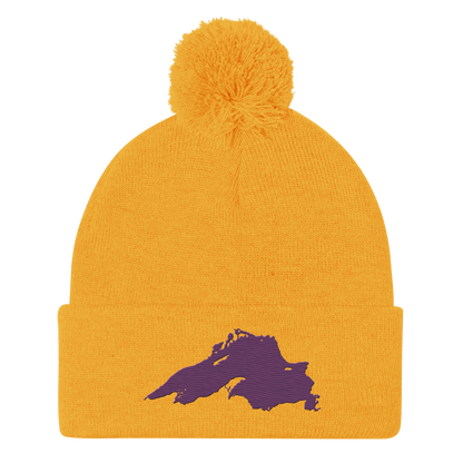 Lake Superior Pom-Pom Beanie | Plum