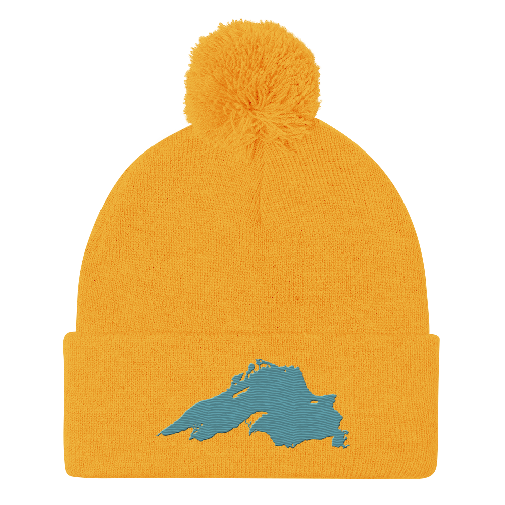 Lake Superior Pom-Pom Beanie | Huron Blue