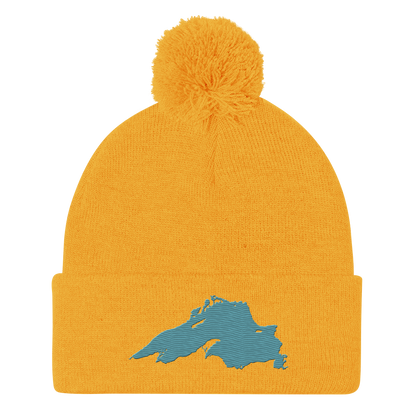 Lake Superior Pom-Pom Beanie | Huron Blue