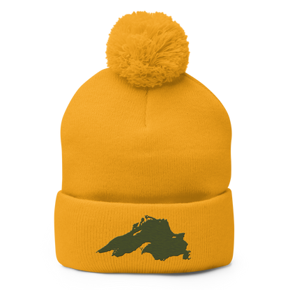 Lake Superior Pom-Pom Beanie | Army Green