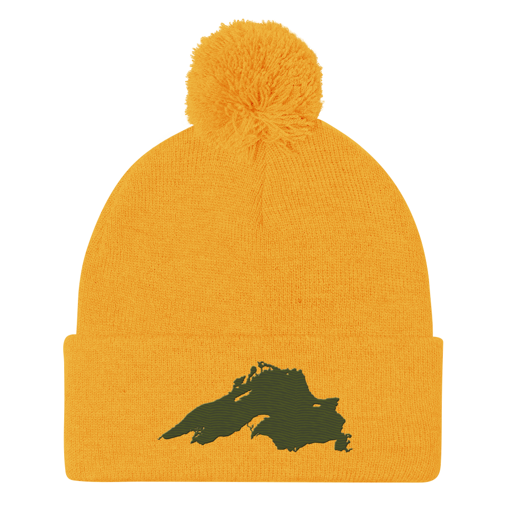 Lake Superior Pom-Pom Beanie | Army Green