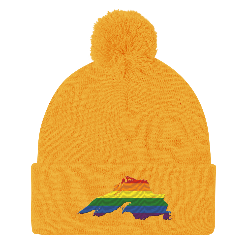 Lake Superior Pom-Pom Beanie | Rainbow Pride Edition