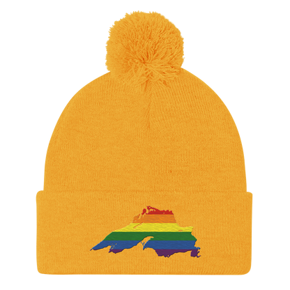 Lake Superior Pom-Pom Beanie | Rainbow Pride Edition