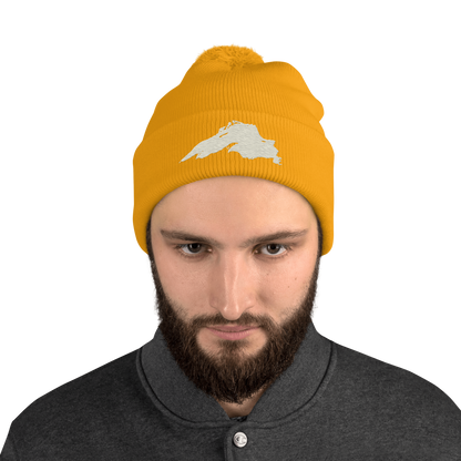 Lake Superior Pom-Pom Beanie | Ivory White