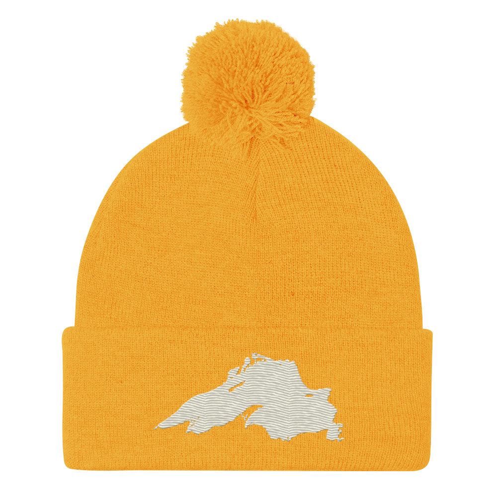 Lake Superior Pom-Pom Beanie | Ivory White