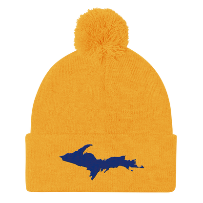 Upper Peninsula Pom-Pom Beanie | Bourbon Blue