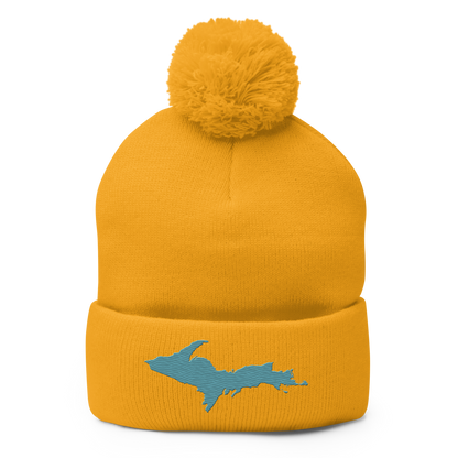 Upper Peninsula Pom-Pom Beanie | Huron Blue