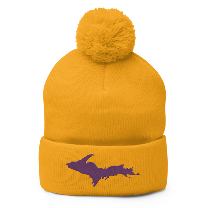 Upper Peninsula Pom-Pom Beanie | Plum