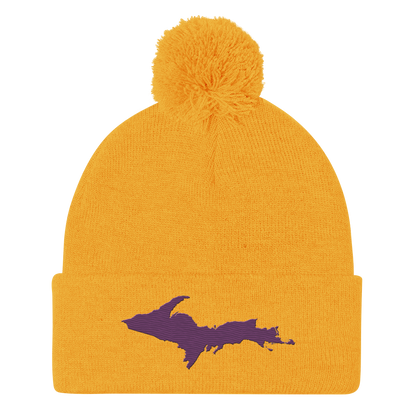 Upper Peninsula Pom-Pom Beanie | Plum