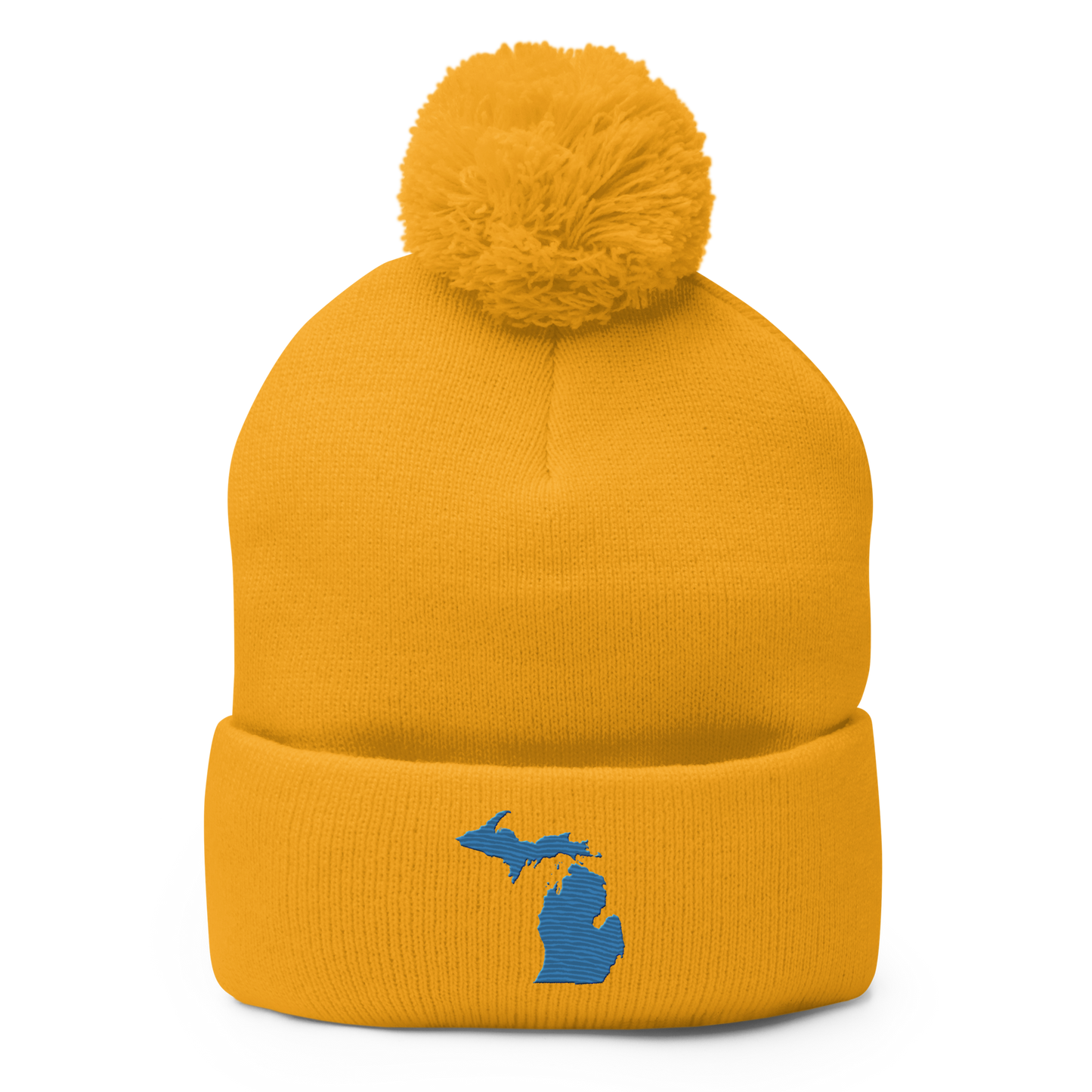 Michigan Pom-Pom Beanie | Superior Blue Outline