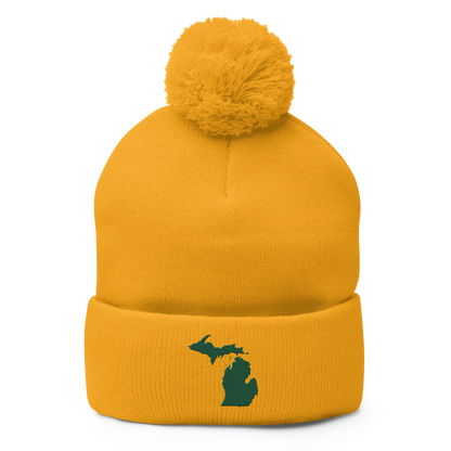 Michigan Pom-Pom Beanie | Superior Green Outline