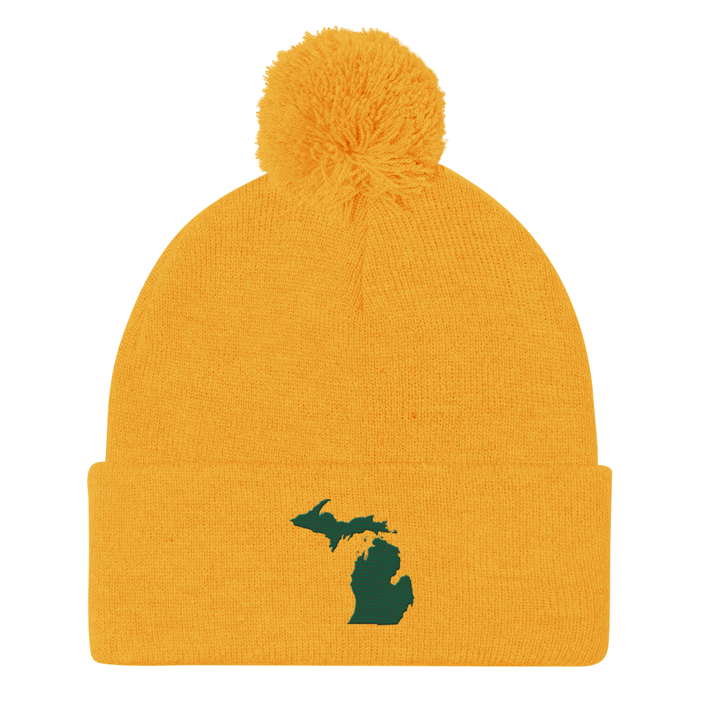 Michigan Pom-Pom Beanie | Superior Green Outline