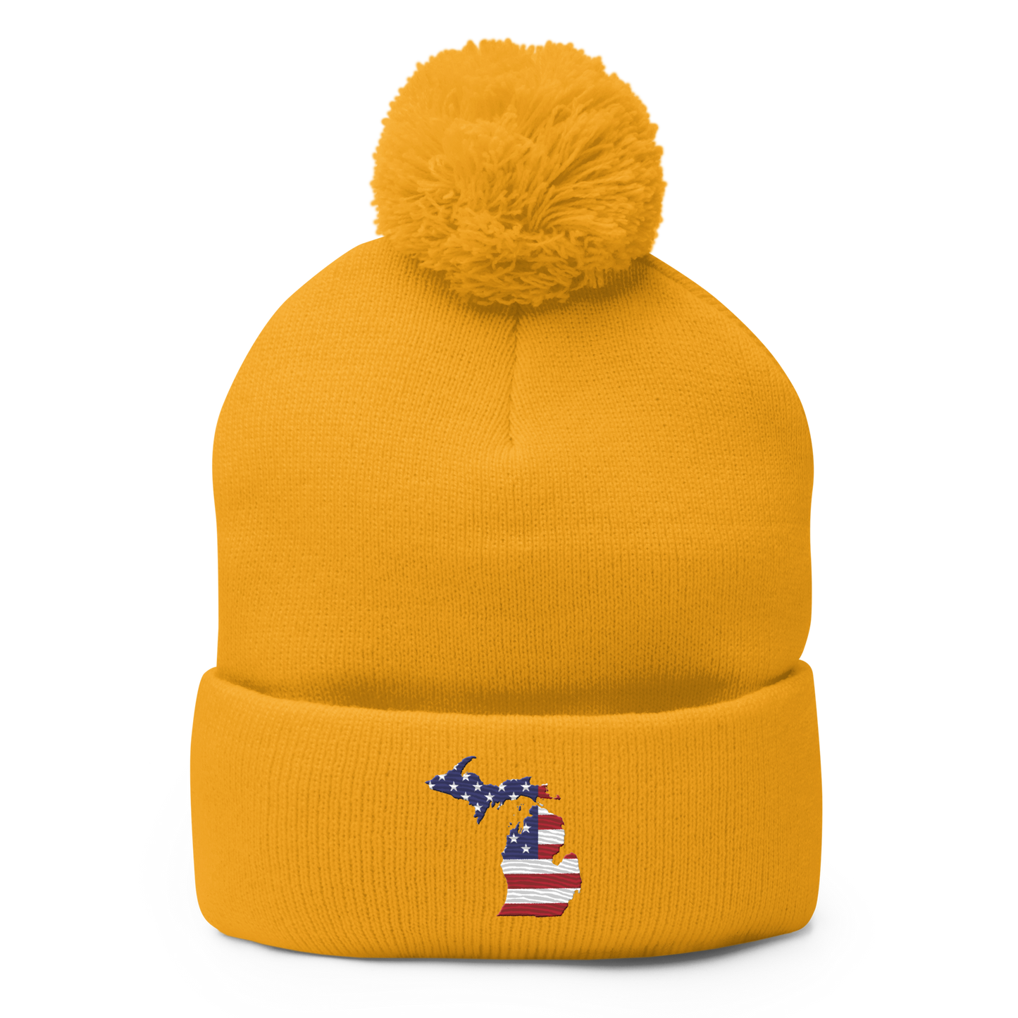 Michigan Pom-Pom Beanie | Patriotic Outline