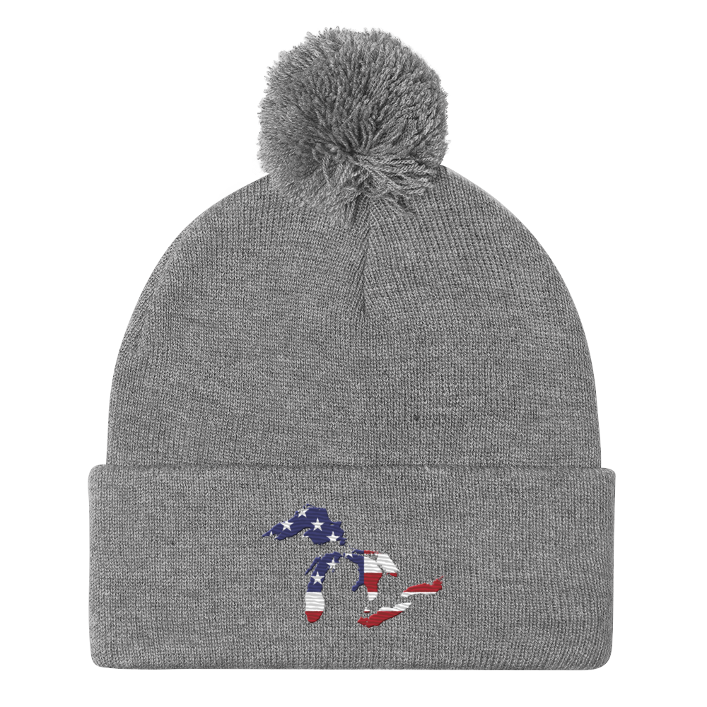 Great Lakes Pom-Pom Beanie (Patriotic Edition)